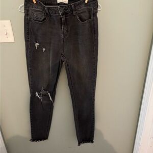 Charcoal Distressed Skinny Jeans